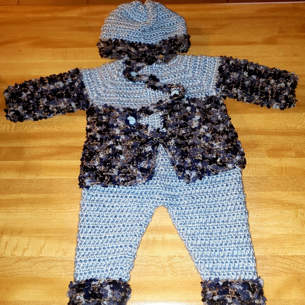 Hand made Crochet Baby sweater set